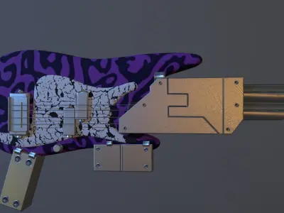 Guitar Gun Futuristic Low-poly 3D model