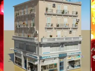 Photorealistic Low Poly Building 3D model purchase