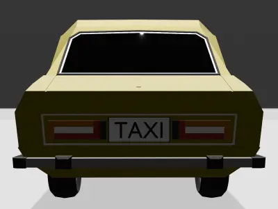 Old car Vaz 2106 in taxi style Free low-poly 3D model