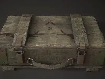 Millitary grange box Low-poly 3D model