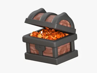 Treasure Chest 3D Illustration 3D model buy
