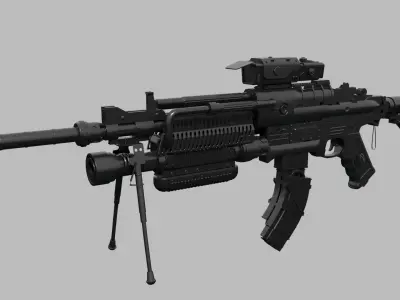 Assault Rifle Low-poly 3D model purchase