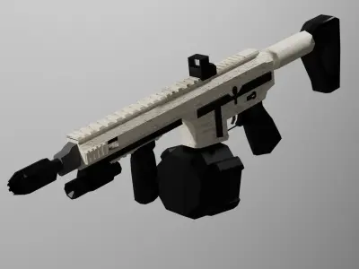 Lowpoly weapon pack model  Low-poly 3D model