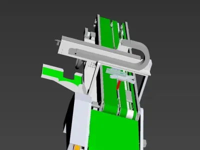 Adjustable distance conveyor for loading and unloading machine 3D model
