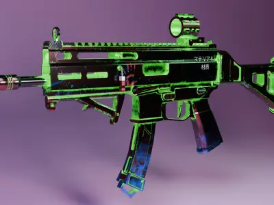 assault rifle 3D model 8