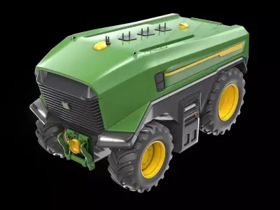 Electric Autonomous Tractor Low-poly 3D model