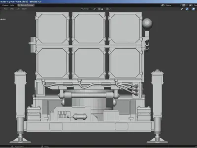 SAM Missile Launcher Bundle Low-poly 3D model