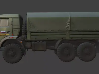 Ural Military Cargo Truck 3D Model 3D model