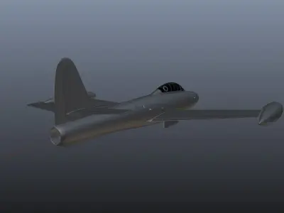 F-84G Model fighter jet flying in sky 3D model