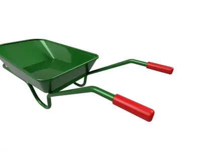 Wheelbarrow Low-poly 3D model 5