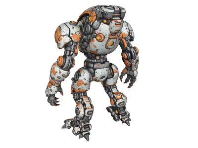 Sci Fi Robot Character Game Ready Mech Droid Futuristic Machine  3D model