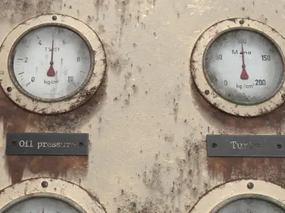 Old gauge panel Low-poly 3D model