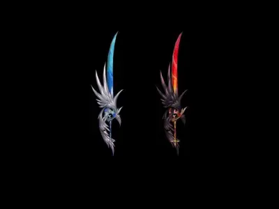 Legendary Sword Low-poly 3D model