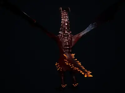 Dragon 3 UE4 and Unity Low-poly 3D model