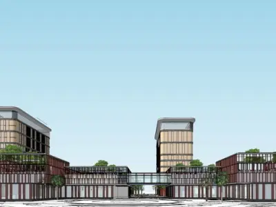 SU model of corporate service center office building 3D model
