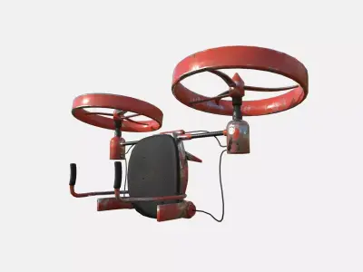 Jetpack Electric B08 Red Paint  - SciFi Character Design Low-poly 3D model
