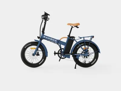 Matte Blue Bike Low-poly 3D model
