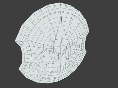 Stylized Steel and Brass Shield Low-poly 3D model
