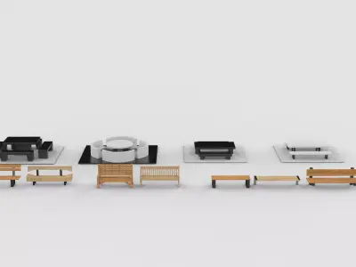 Park Bench set  3D model