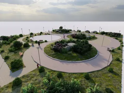 park-public park-Private Park Landscape 3D model buy