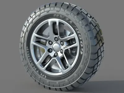Wheel rim tire 17 3D model