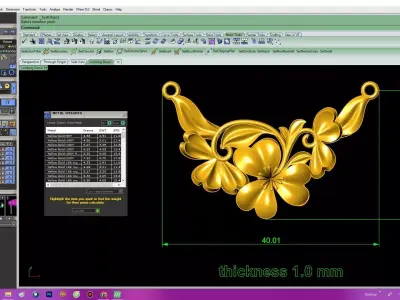 Elegant Floral Jewelry Connector Ornament 183a 3D print model
