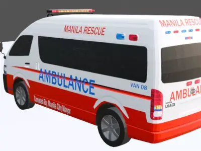 Manila Ambulance Van  3D Model Low-poly 3D model