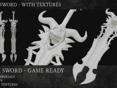 Death sword Low-poly 3D model