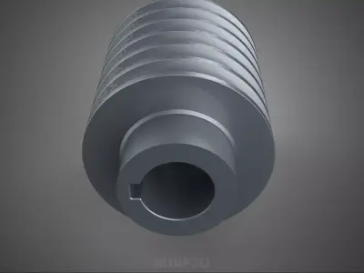 STANDARD 6 SIX SEXTUPLE GROOVE TRACK PULLEY SHEAVE WHEEL V BELT 3D model