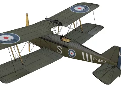 Royal Aircraft Factory SE5 Low-poly 3D model