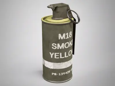M18 Yellow Smoke Hand Grenade AAA Game Ready Low-poly 3D model