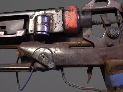 Lowpoly Stylized Gun Low-poly 3D model