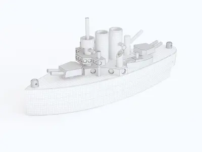 Wooden toy ship 05 3D model