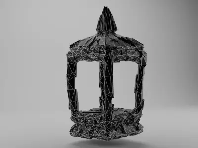 Stone lantern or small shrine Low-poly 3D model