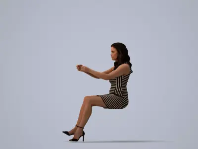 00189Cameron008 - Adult Caucasian woman sitting in car wearing 3D model