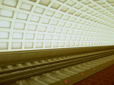 Modern subway station and tunnel design 3D model