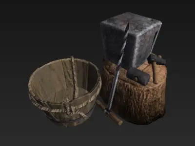 Roman Blacksmith Low-poly 3D model