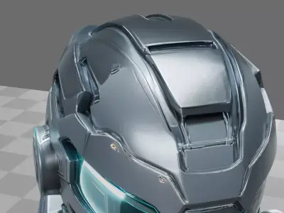 Futuristic Power Armor Helmet 3D model