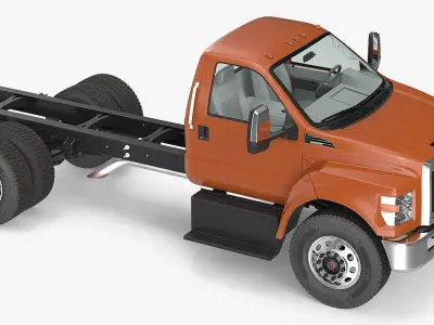 Crew Cab Chassis Truck Generic Rigged 3D model purchase