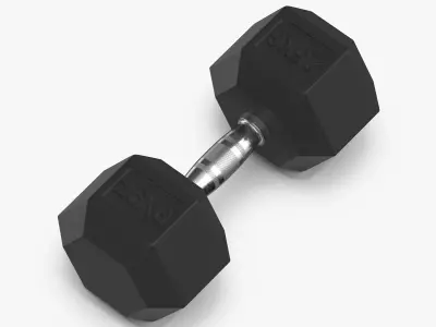 Rubber Dumbbell 25kg 3D model