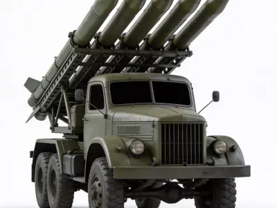 WWII Rocket Launcher Vehicle 3D Model Low-poly 3D model