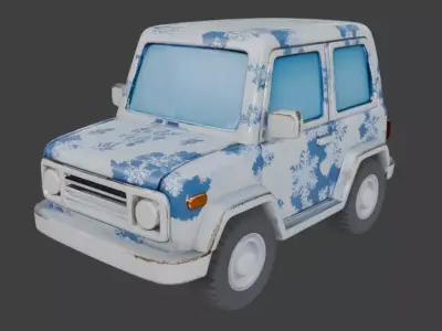 Chibi Stylized Snowflake SUV Scout Low-poly 3D model