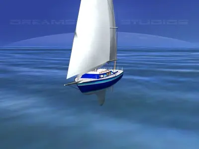 30 Foot Sailboat V08 3D model