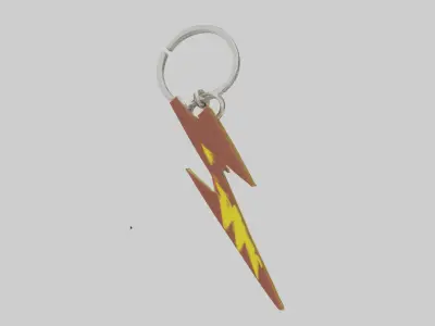 Lightning bolt keychain model Low-poly 3D model