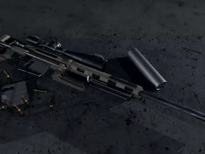 CheyTac M200 Intervention Low-poly 3D model