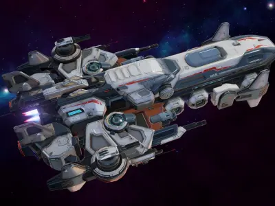 Spaceship Nemesis - low poly Low-poly 3D model