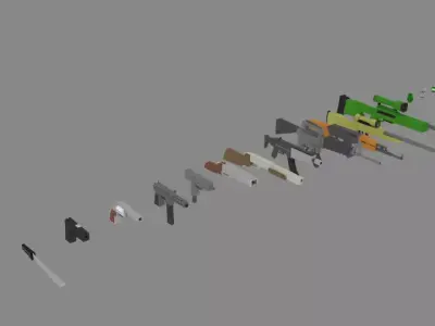 low poly weapons pack Free low-poly 3D model