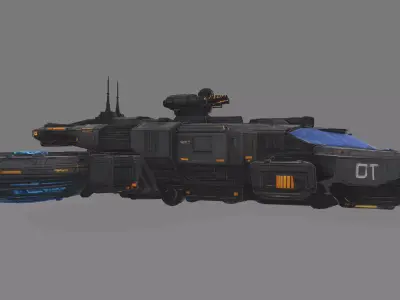 Sci-Fi Tactical Command Hovercraft High Poly 3D model