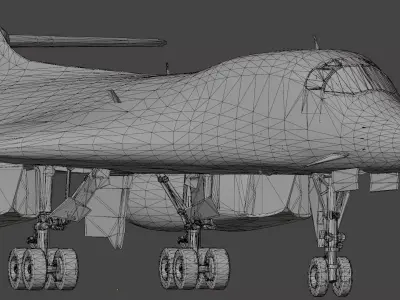 Rockwell B-1B Lancer Fully-Rigged Animated Game Ready Low-poly 3D model