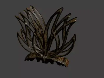 Textured 3D model of a wooden item 3D model